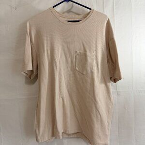 No Boundaries Mens Textured Short Sleeve Tan Crewneck T-Shirt Med